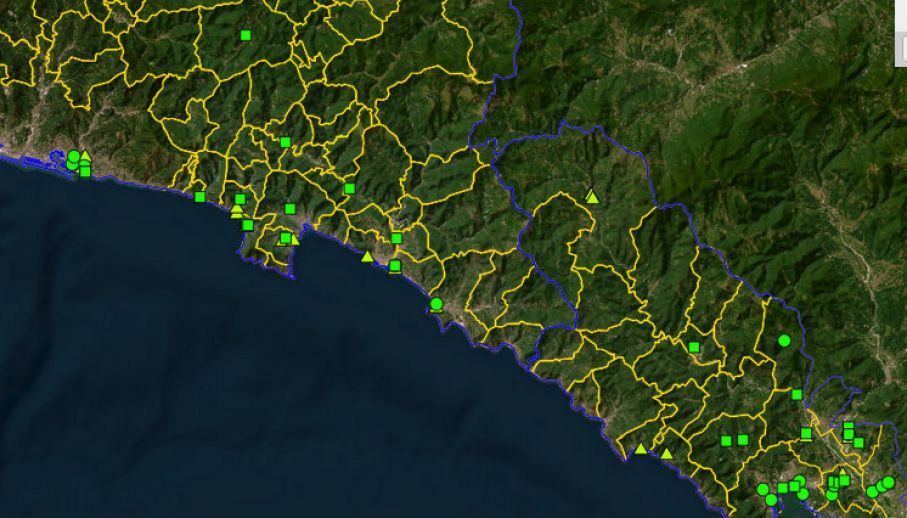 Punti di monitoraggio del Ceratocystis platani